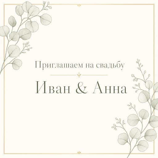 Свадебное приглашение с текстом